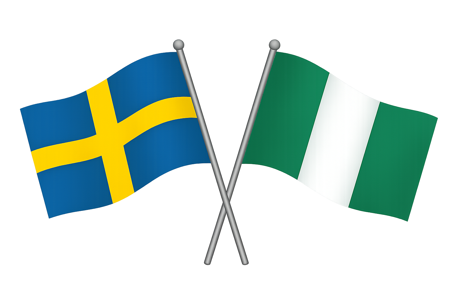 Sweden and Nigeria flags