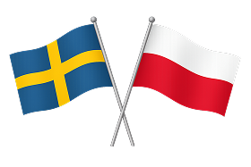 Sweden and Poland flags