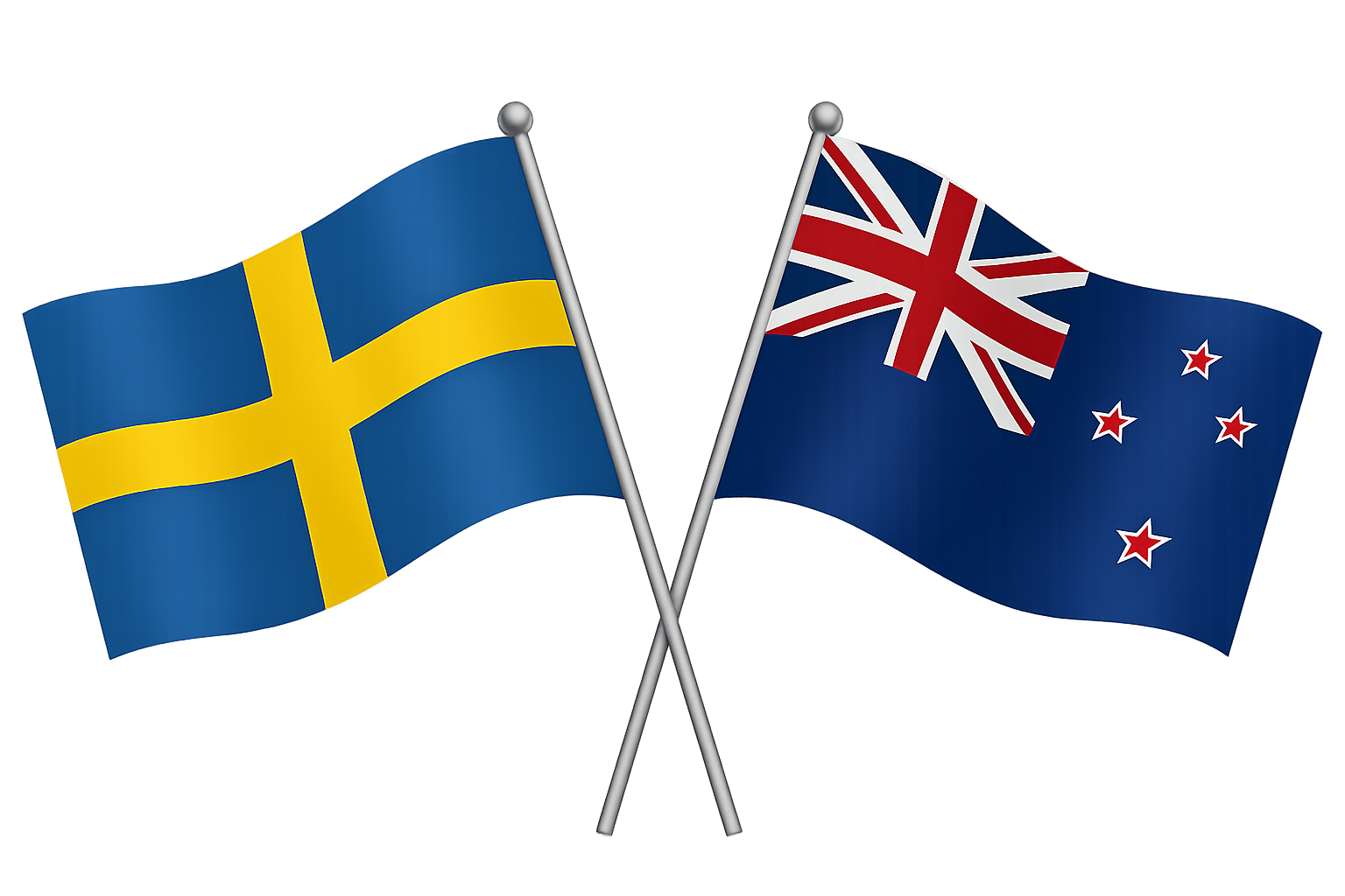 Sweden and Poland flags