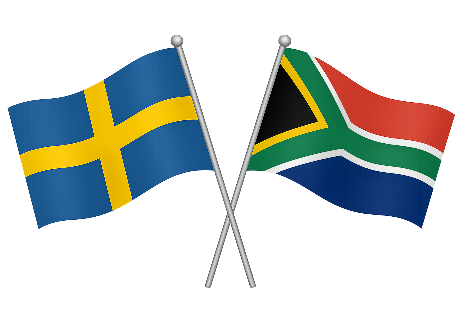 Sweden and South Africa flags